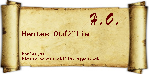 Hentes Otília névjegykártya